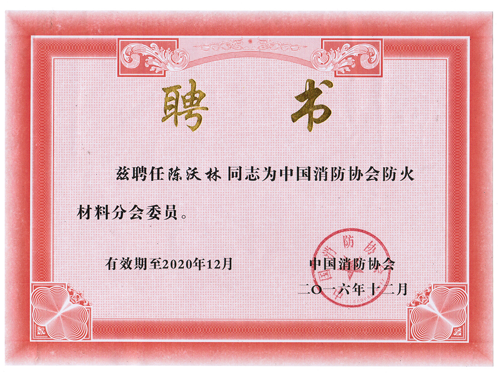 中国消防协会哔咔漫画材料分会委员